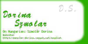 dorina szmolar business card